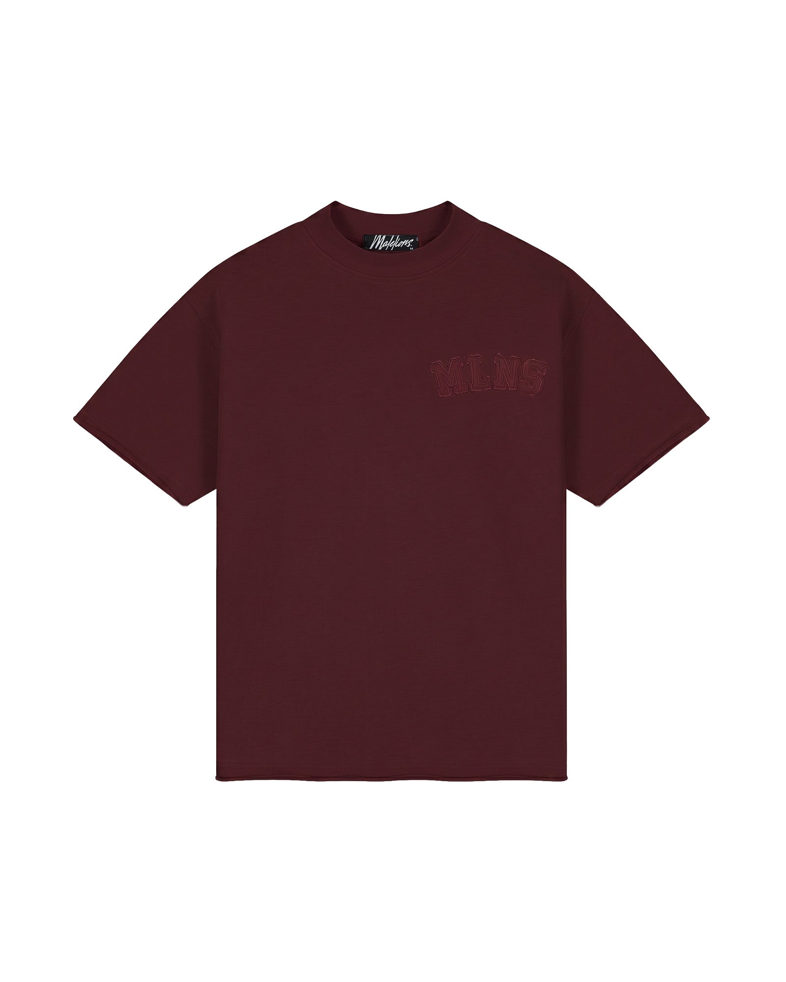 Malelions Men Heavyweight Applique T-Shirt | Burgundy