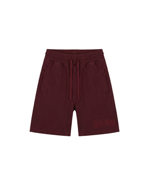 Malelions Men Heavyweight Applique Shorts | Burgundy