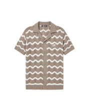 Malelions Men Wavy Crochet Knitted Shirt | Taupe