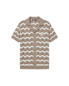  Malelions Men Wavy Crochet Knitted Shirt | Taupe