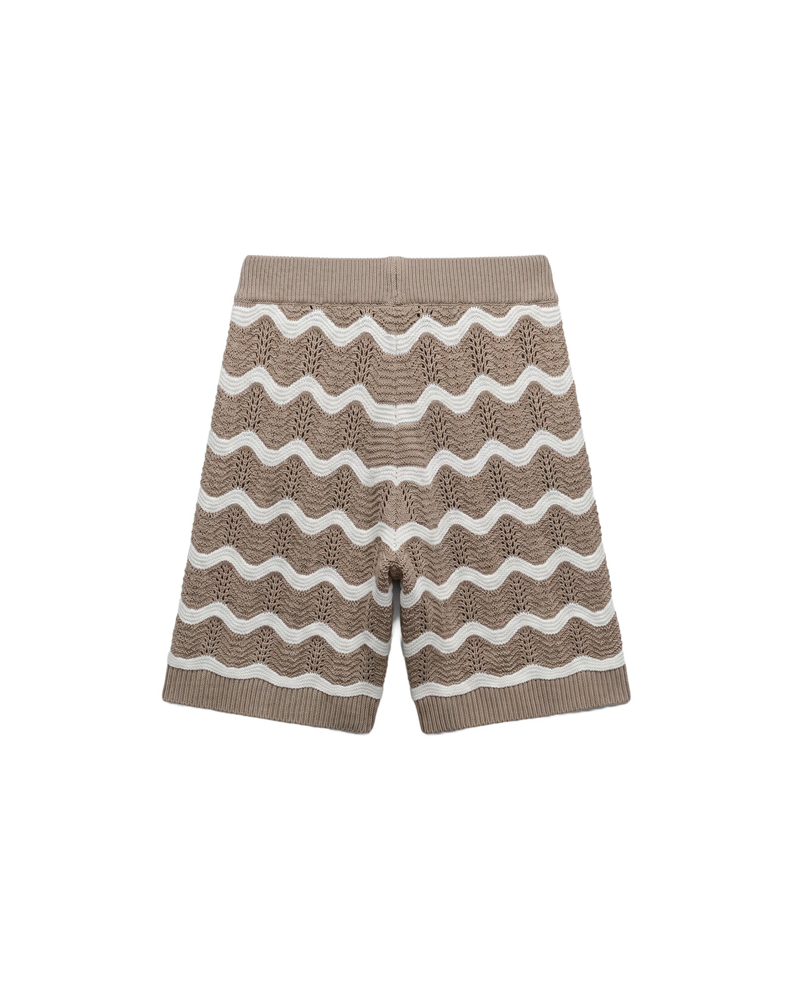 Malelions Men Wavy Crochet Knitted Shorts | Taupe