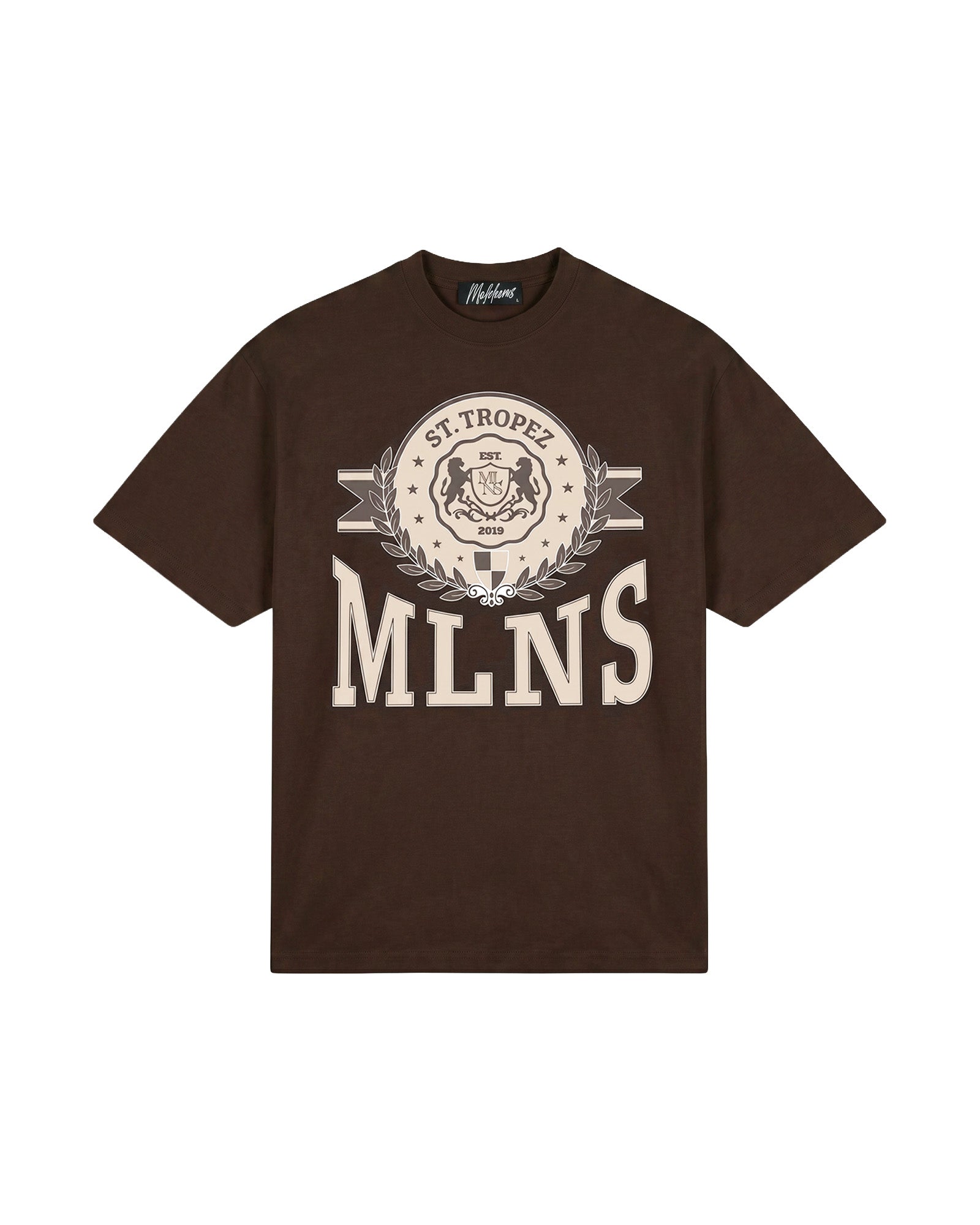 Malelions Men Crest T-Shirt | Dark Brown