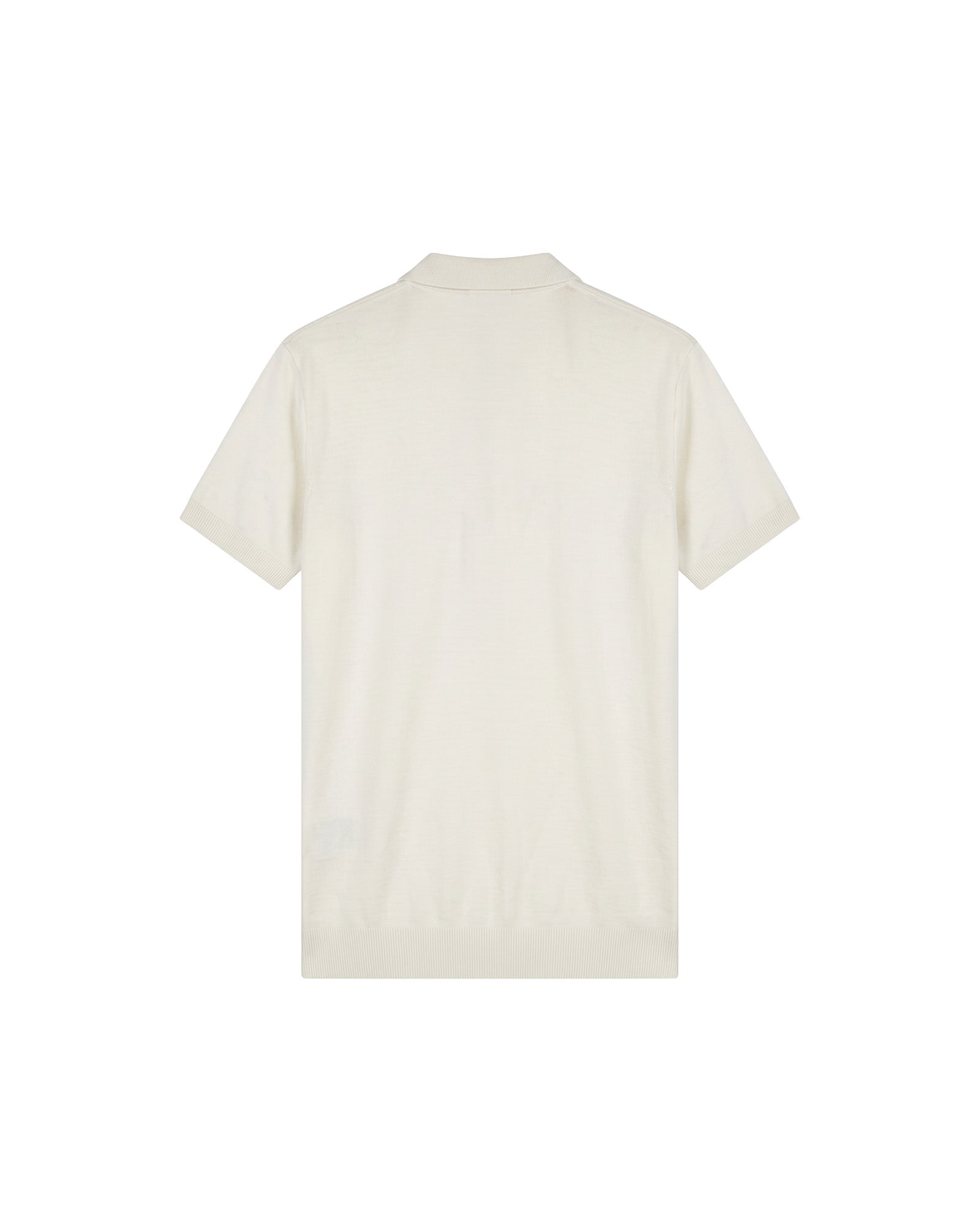 Malelions Men Knitted Zip Polo | Off-White