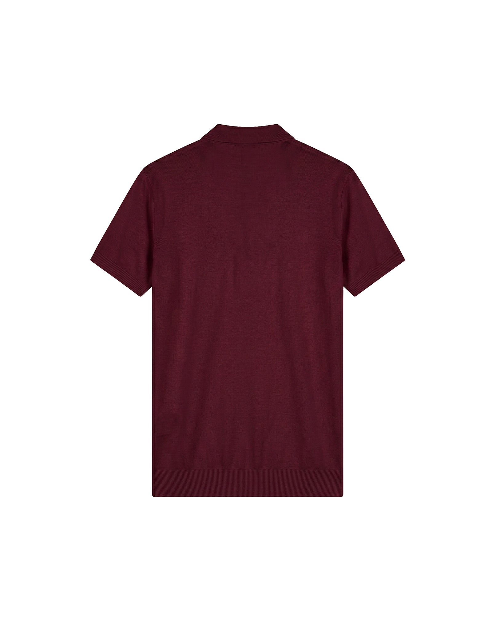 Malelions Men Knitted Zip Polo | Burgundy