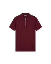 Malelions Men Knitted Zip Polo | Burgundy