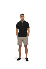 Malelions Men Pique Zip Polo | Black