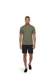 Malelions Men Pique Zip Polo | Dark Sage