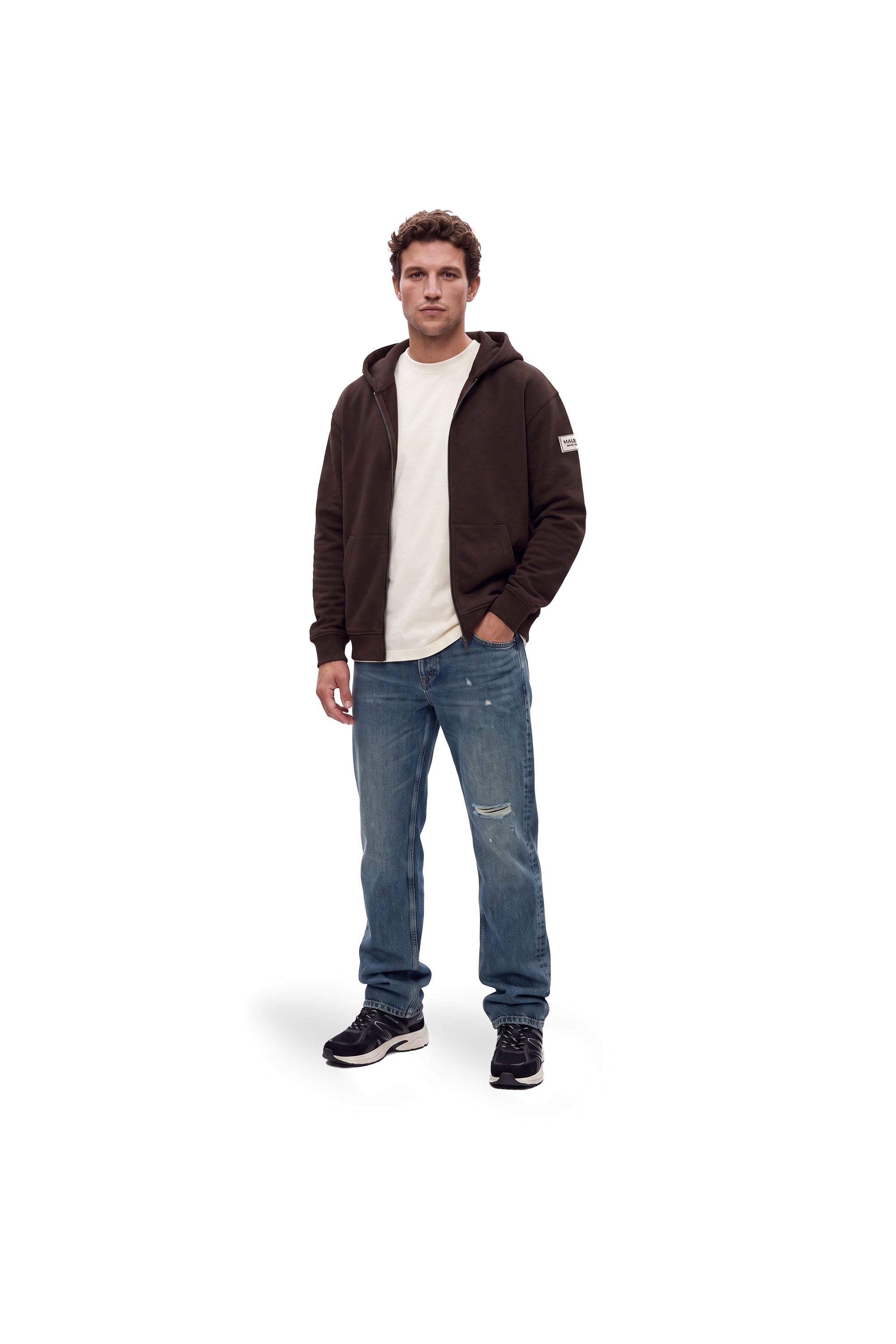 Malelions Men Collection Zip Hoodie | Brown