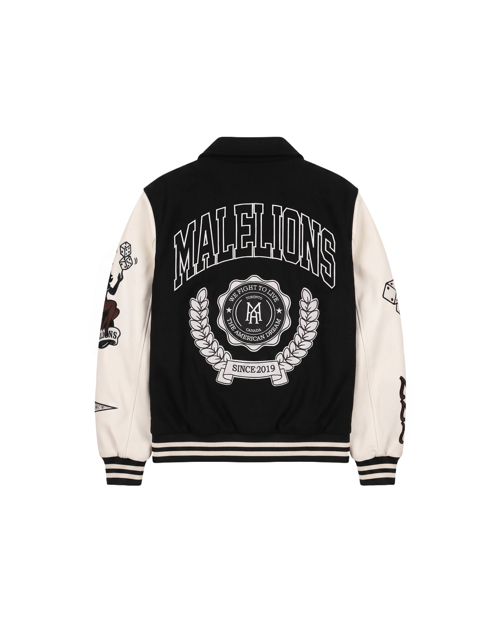 Malelions Men Community Varsity Jacket | Black