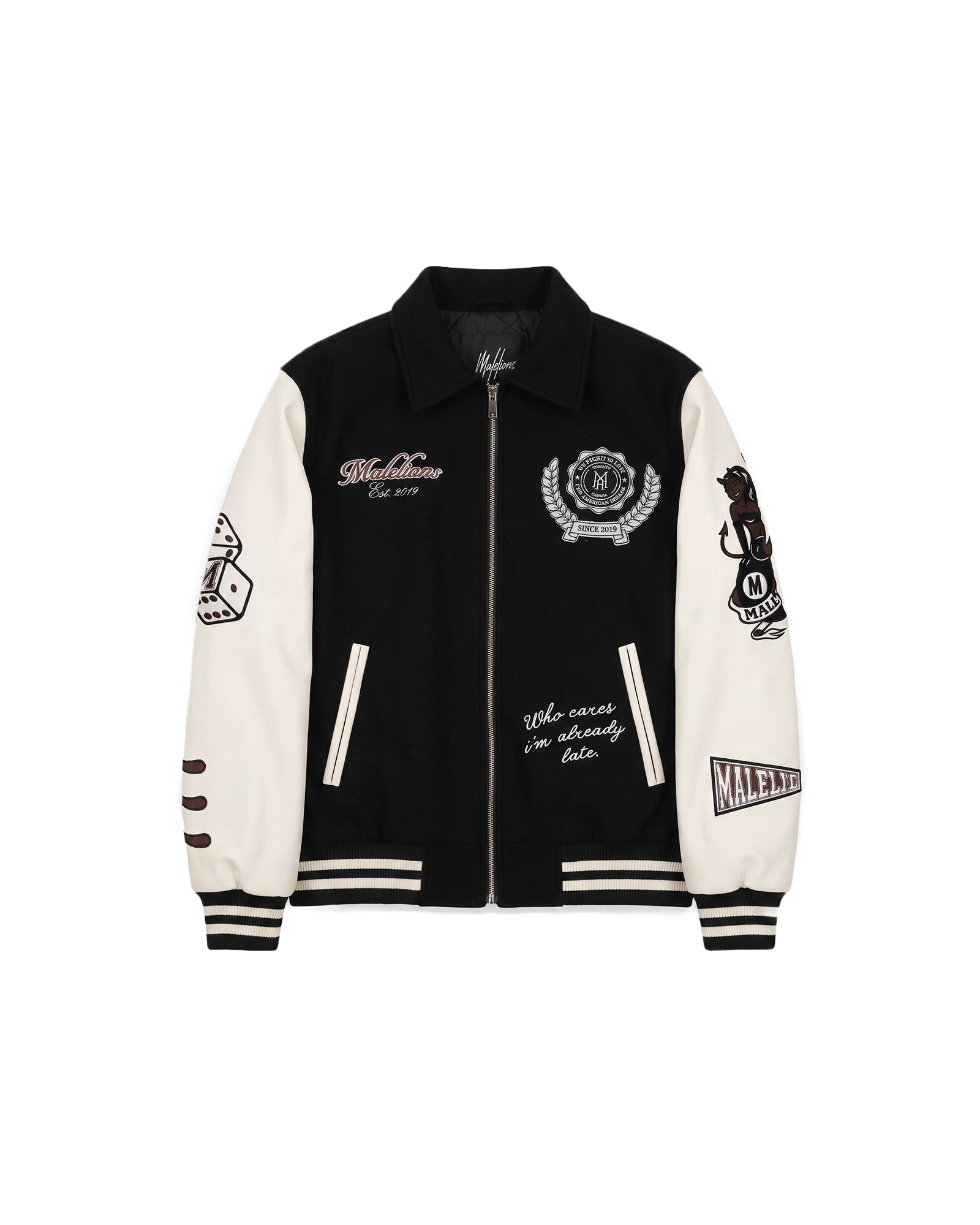 Malelions Men Community Varsity Jacket | Black