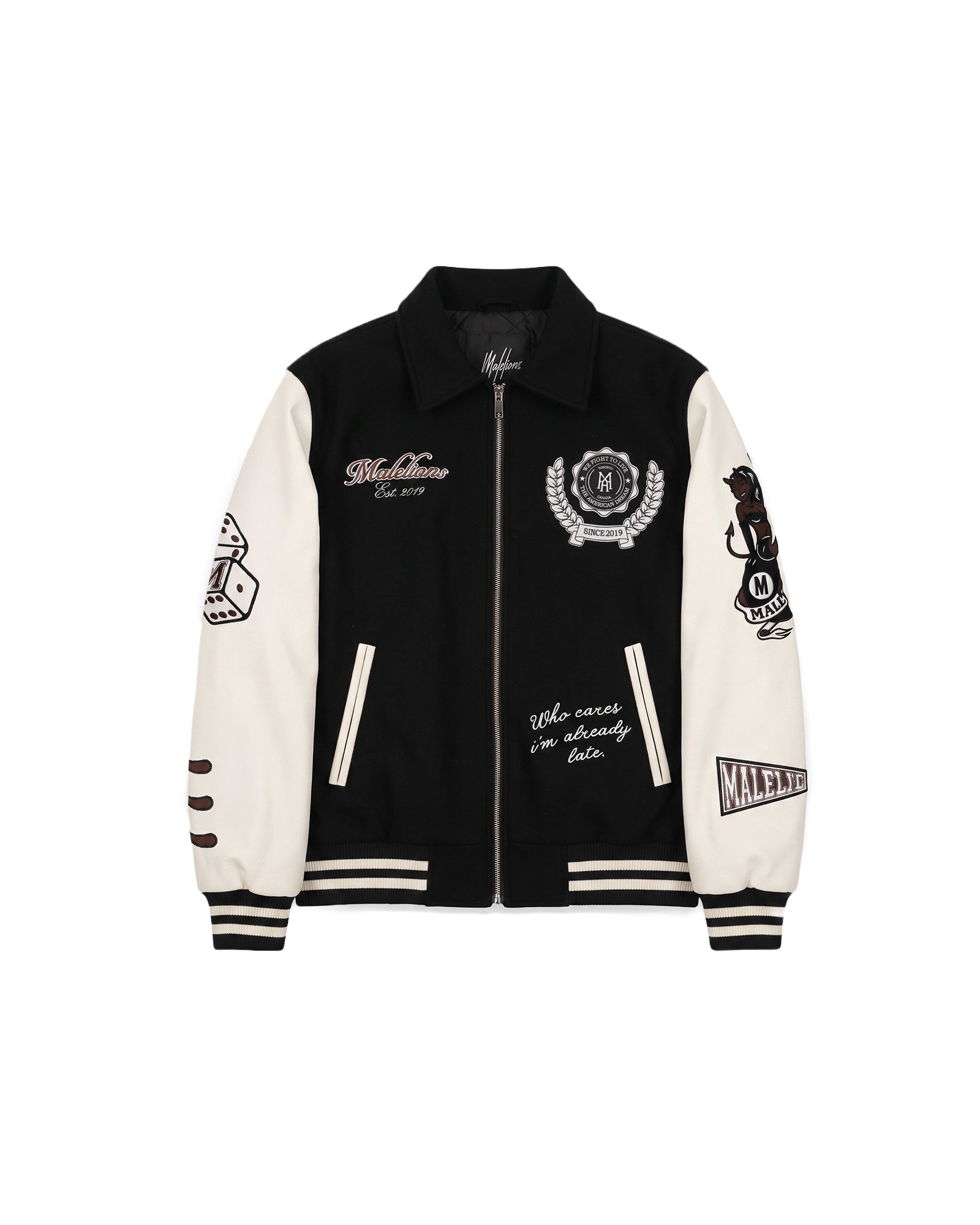 Malelions Men Community Varsity Jacket | Black
