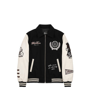 Malelions Men Community Varsity Jacket | Black