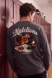 Malelions Men Sports Betting Longsleeve T-Shirt | Acid Wash