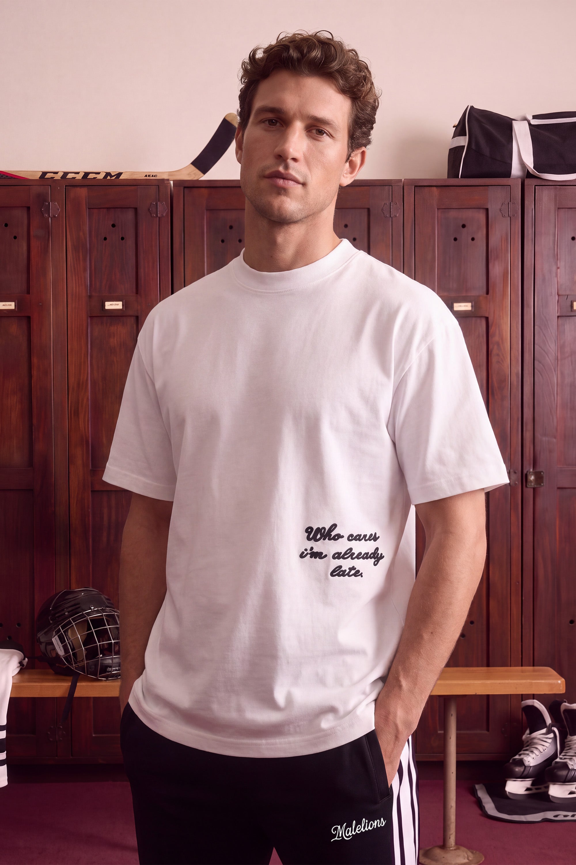 Malelions Men Already Late T-Shirt | White