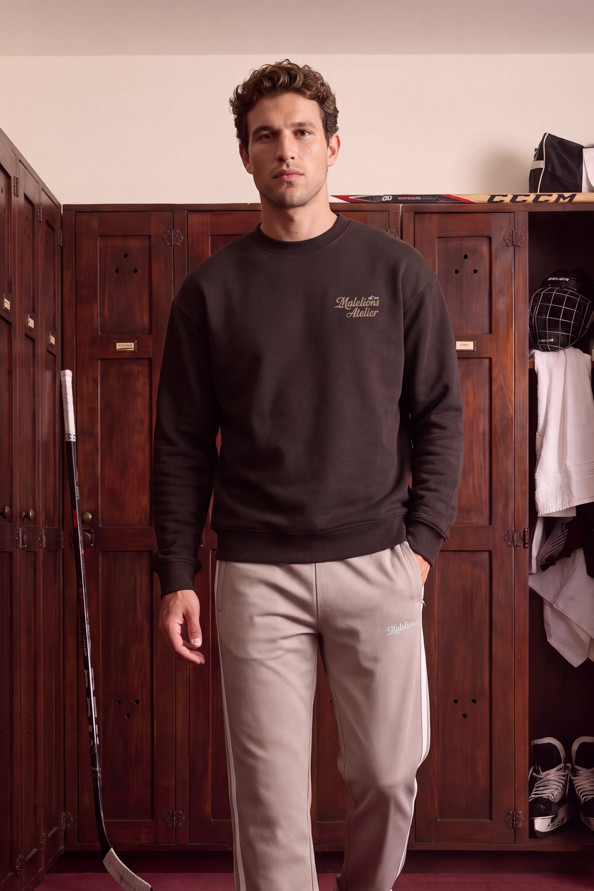 Malelions Men University Sweater | Brown