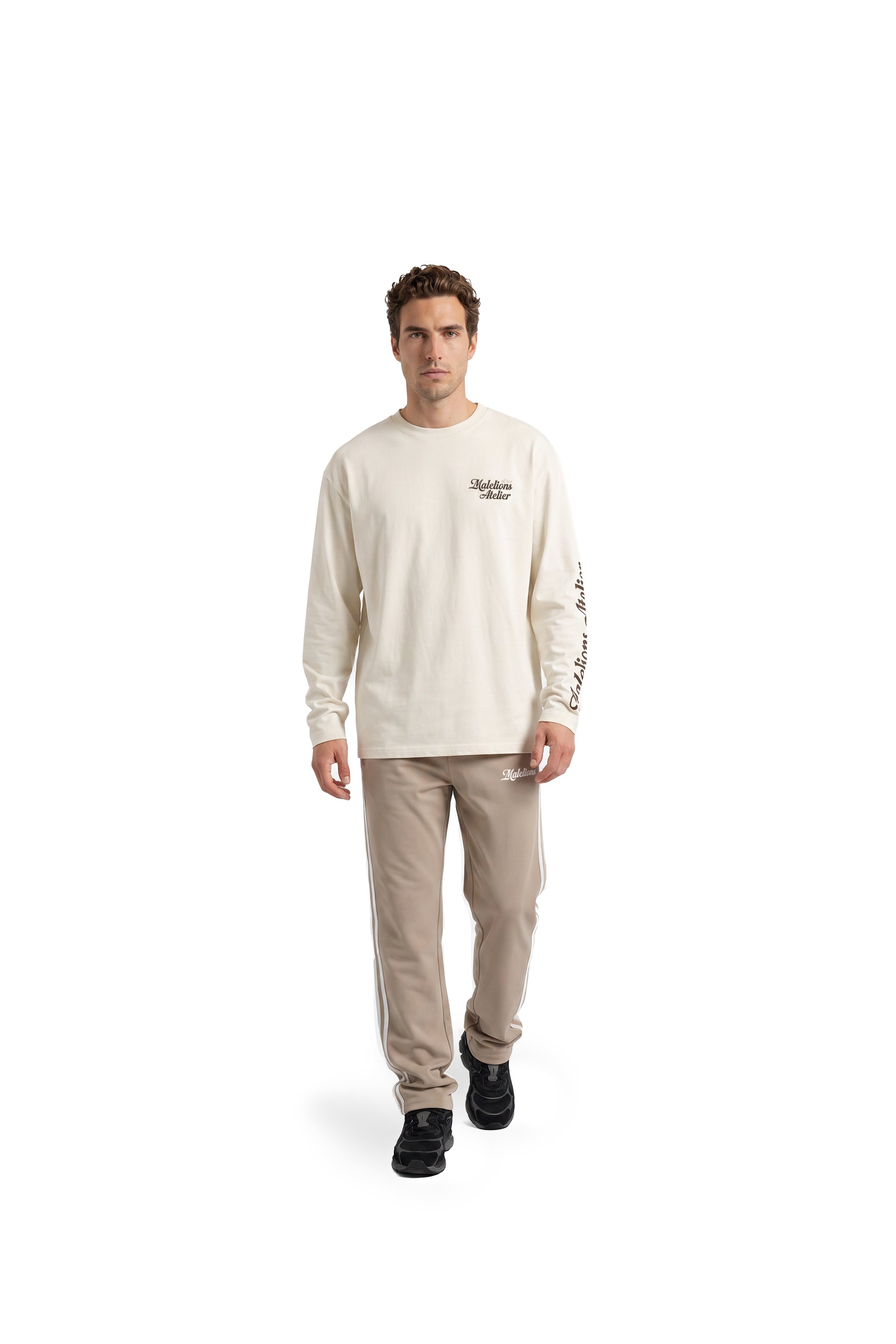 Malelions Men University Longsleeve T-Shirt | Off-White