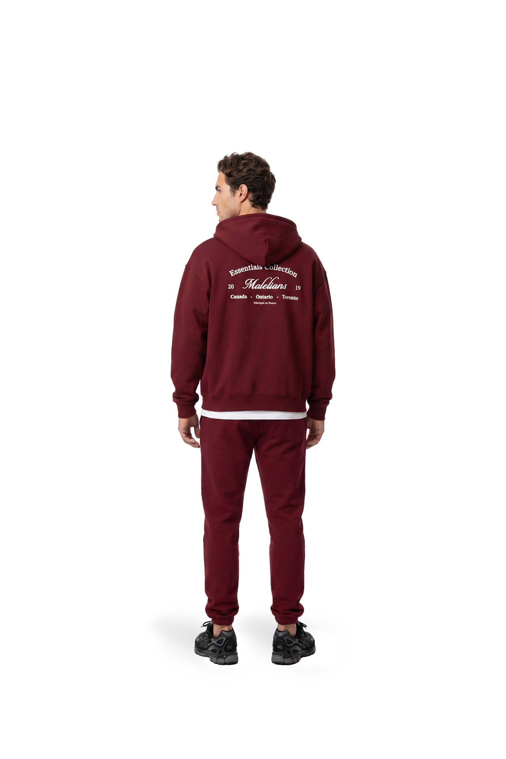 Malelions Men Marina Zip Hoodie | Burgundy