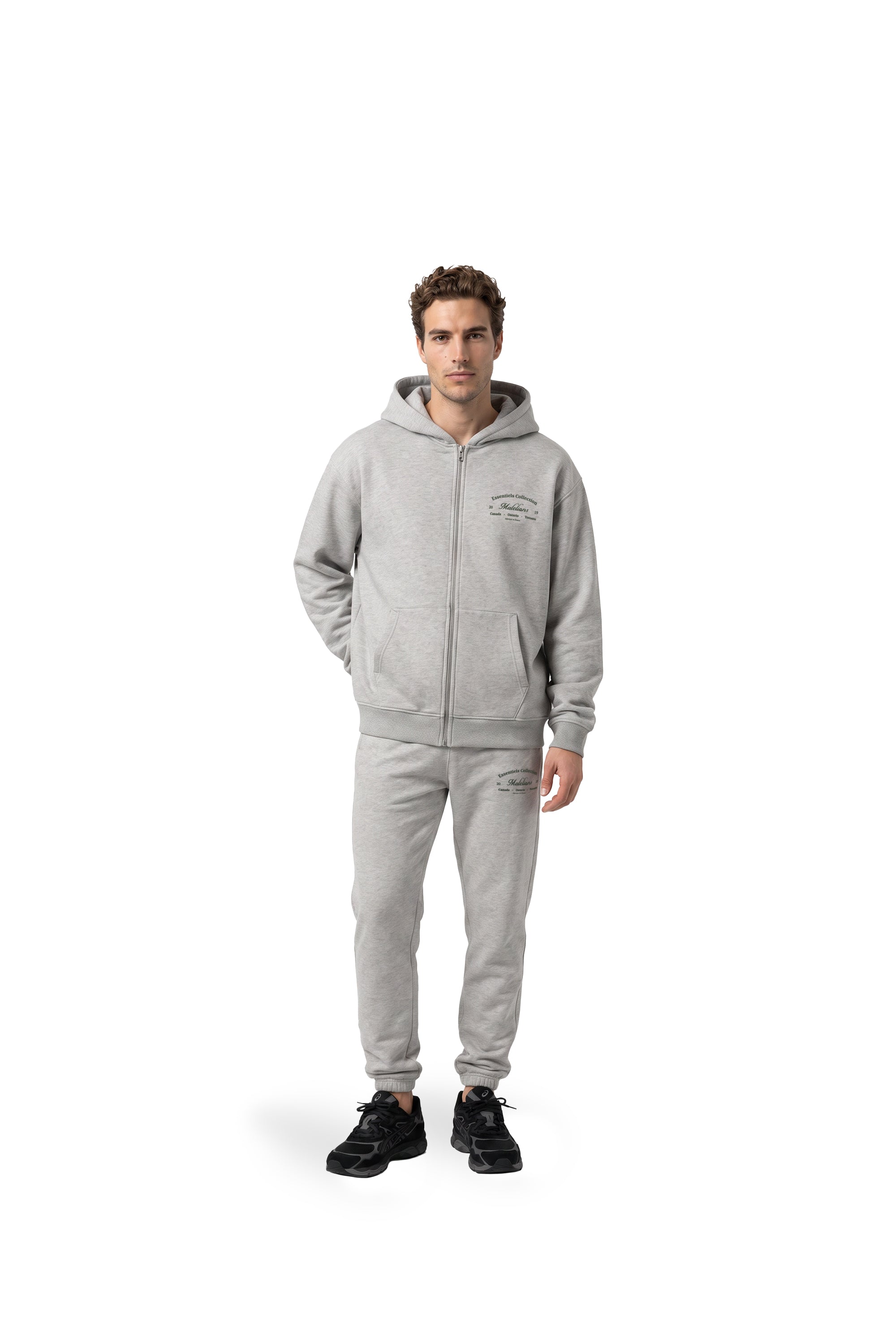 Malelions Men Marina Zip Hoodie | Grey Melange