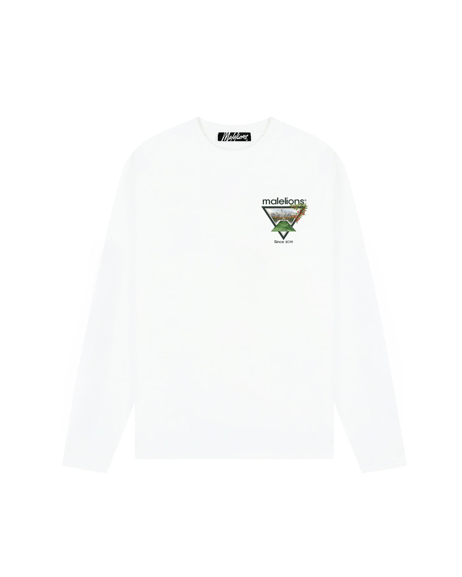 Malelions Men Athletic Garden Longsleeve T-Shirt | White