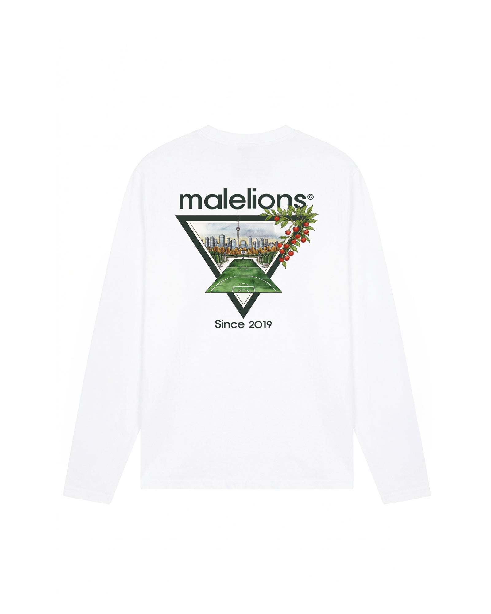 Malelions Men Athletic Garden Longsleeve T-Shirt | White
