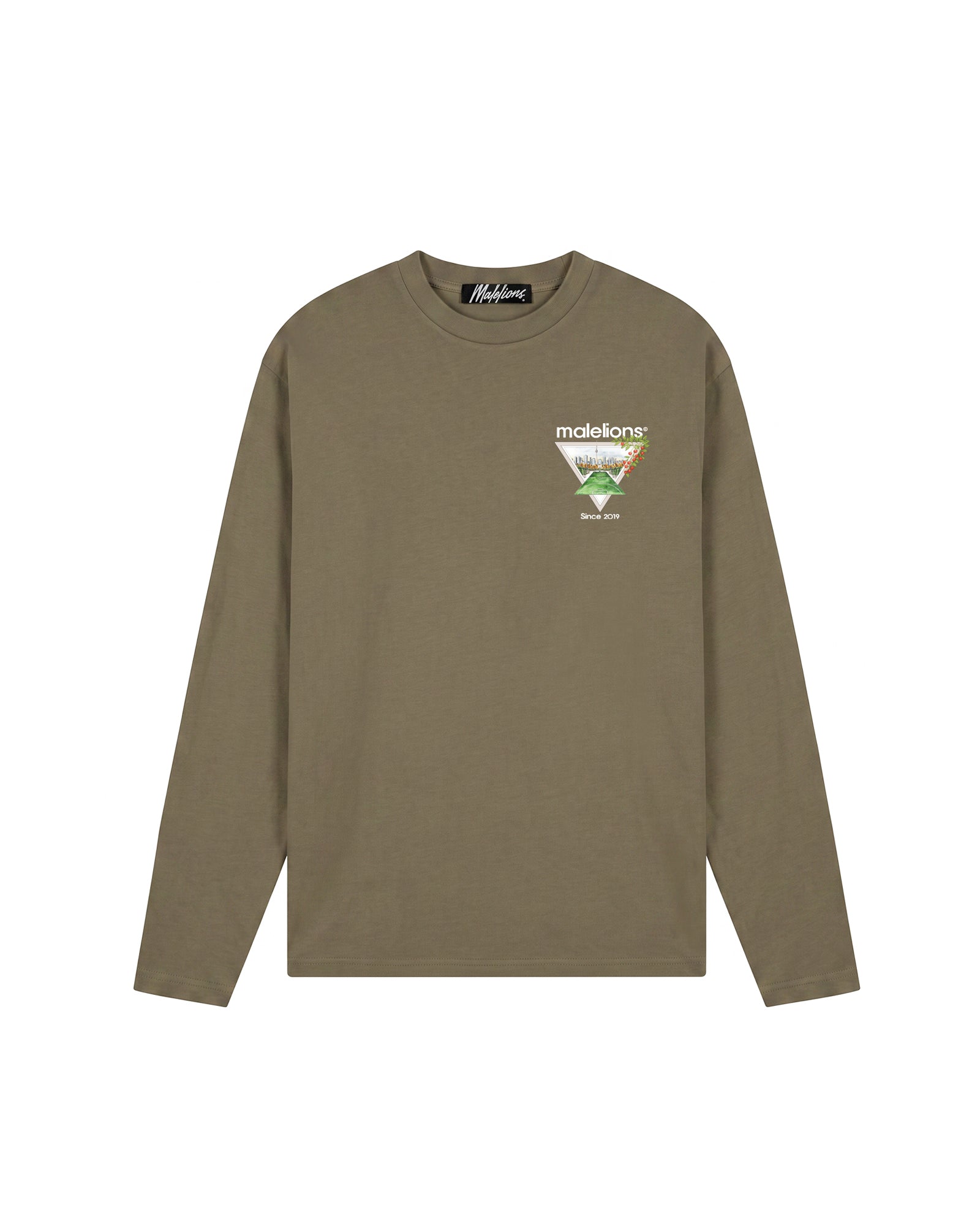 Malelions Men Athletic Garden Longsleeve T-Shirt | Stone Grey