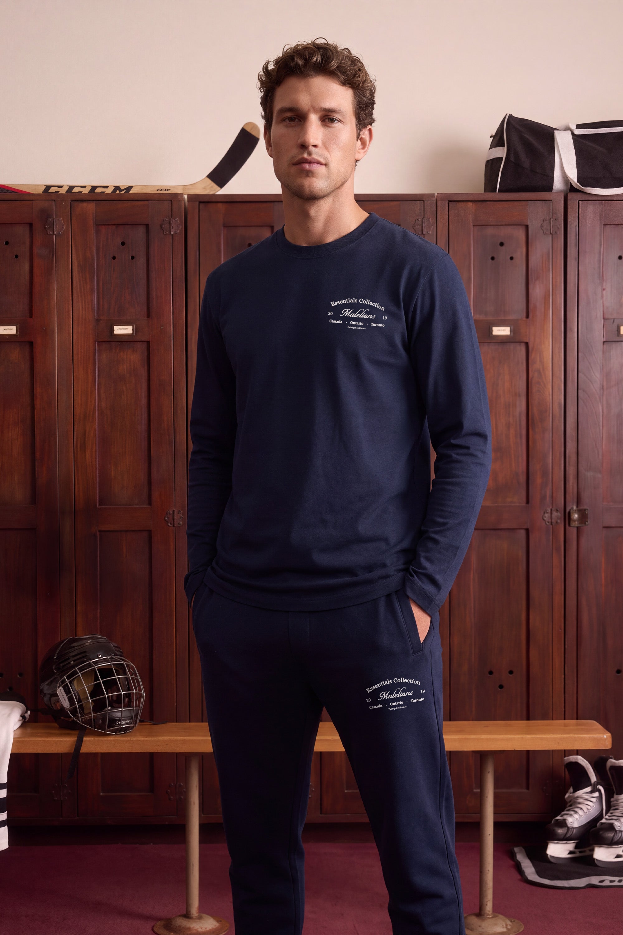 Malelions Men Marina Longsleeve T-Shirt | Navy