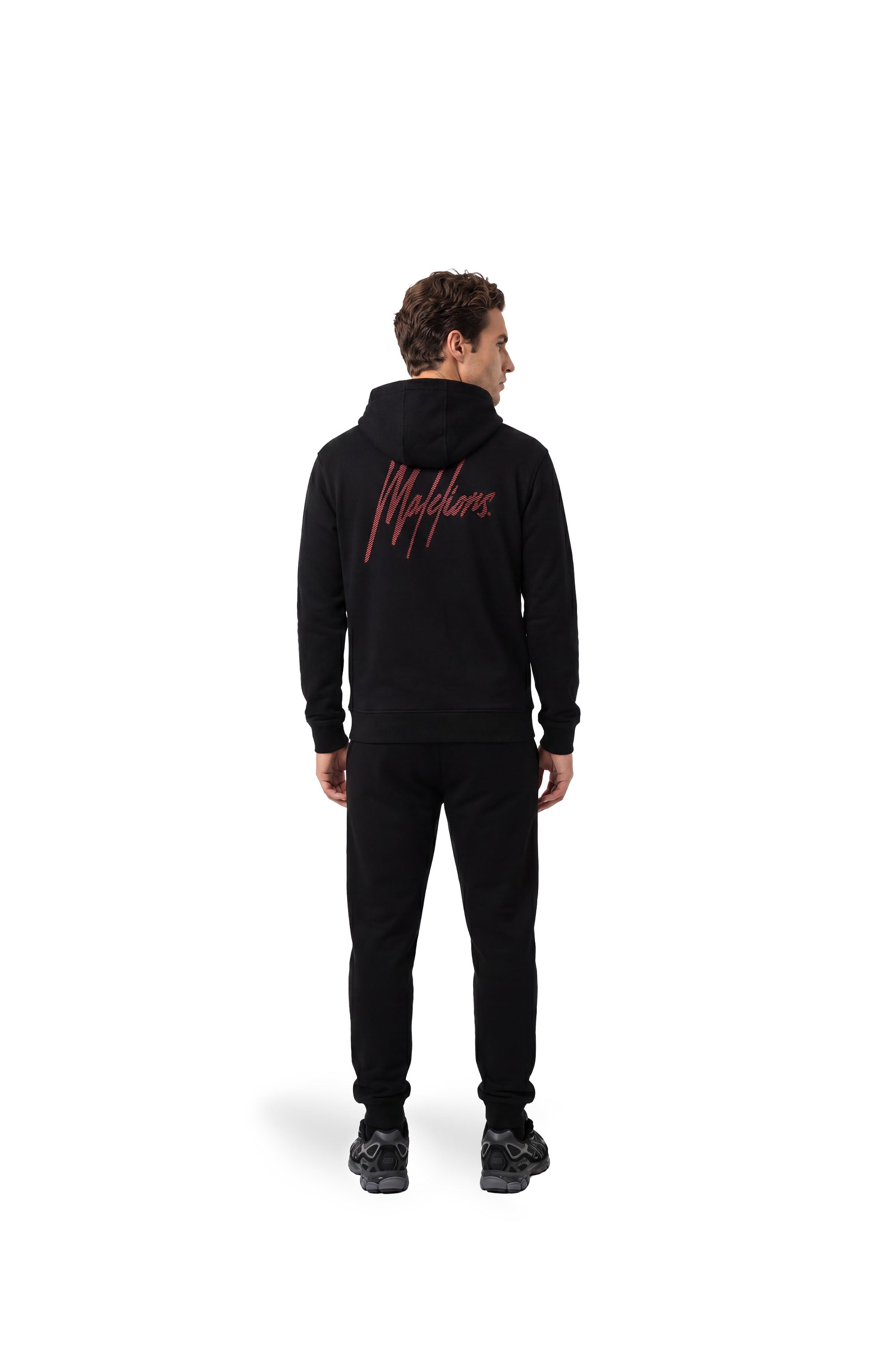 Malelions Men Striped Signature Hoodie | Black