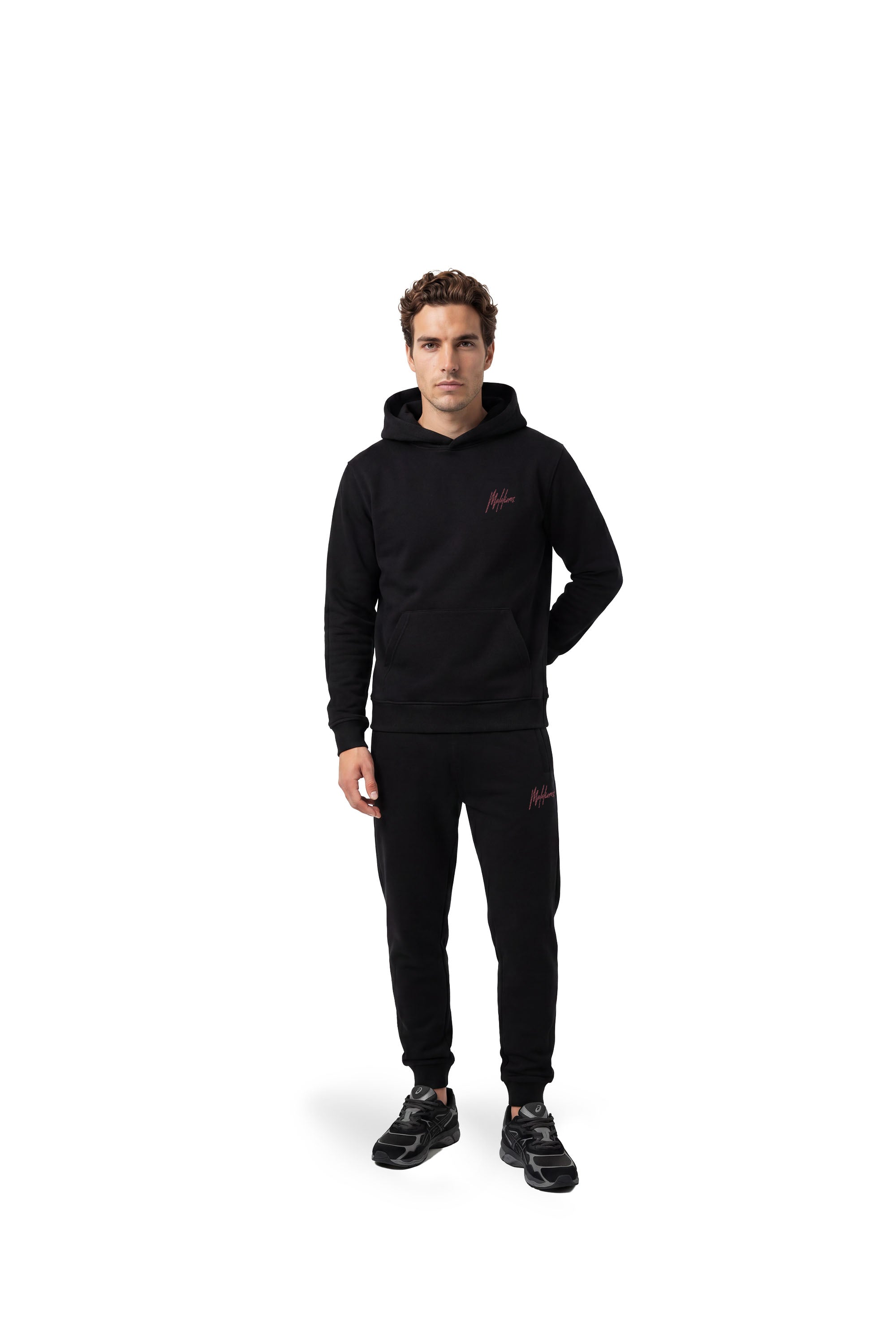 Malelions Men Striped Signature Hoodie | Black