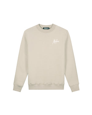 Malelions Men Striped Signature Sweater | Almond
