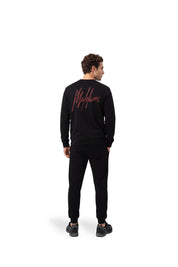 Malelions Men Striped Signature Sweater | Black