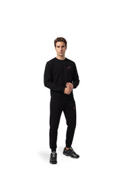Malelions Men Striped Signature Sweater | Black