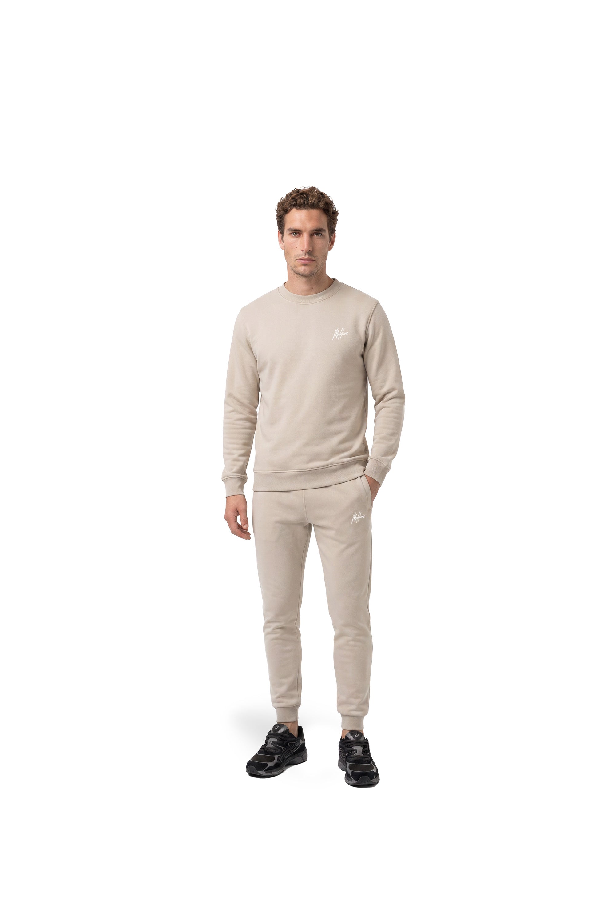Malelions Men Striped Signature Sweater | Almond