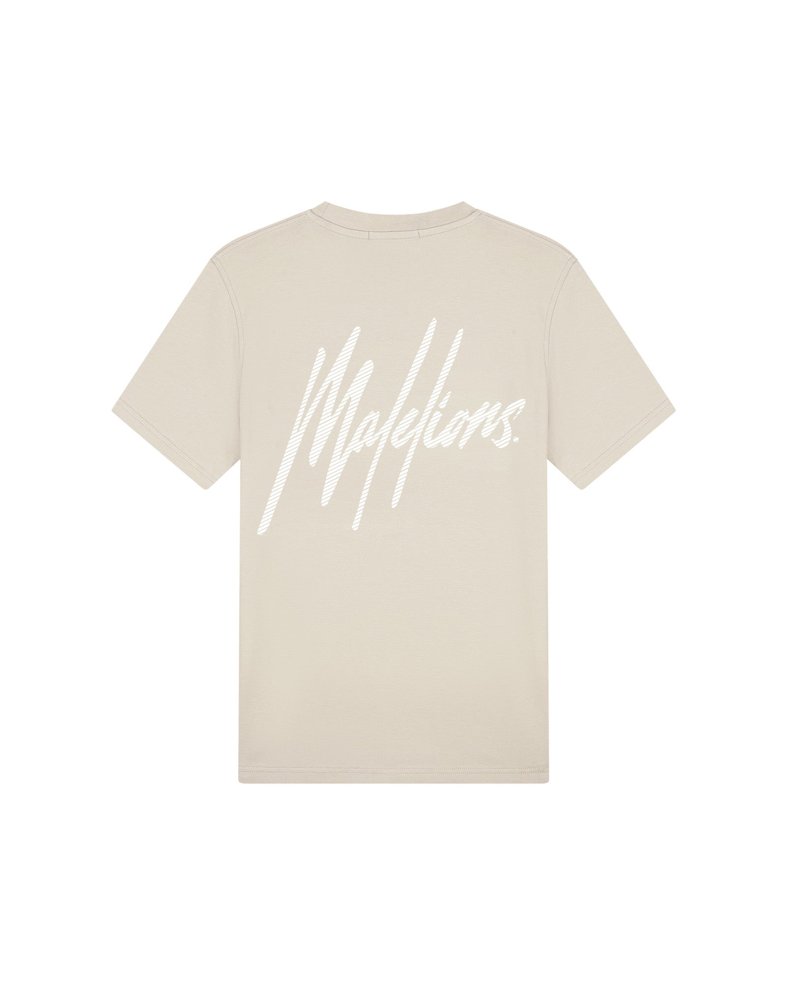 Malelions Men Striped Signature T-Shirt | Almond