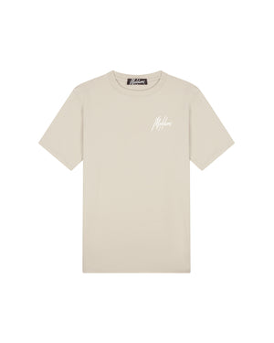Malelions Men Striped Signature T-Shirt | Almond