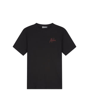 Malelions Men Striped Signature T-Shirt | Black
