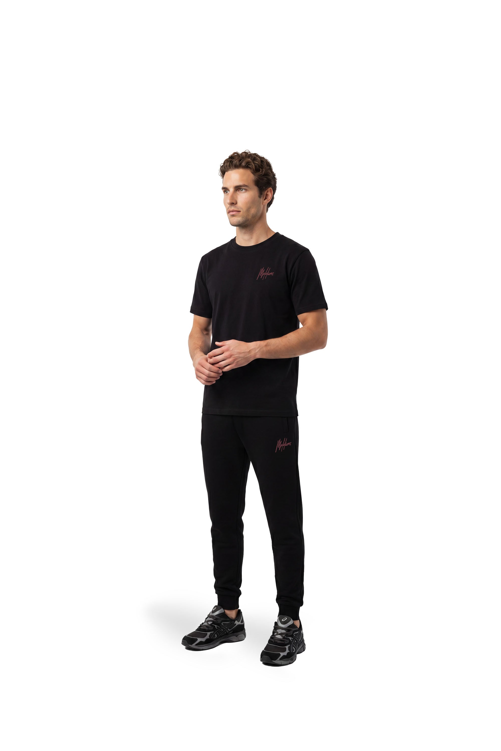 Malelions Men Striped Signature T-Shirt | Black
