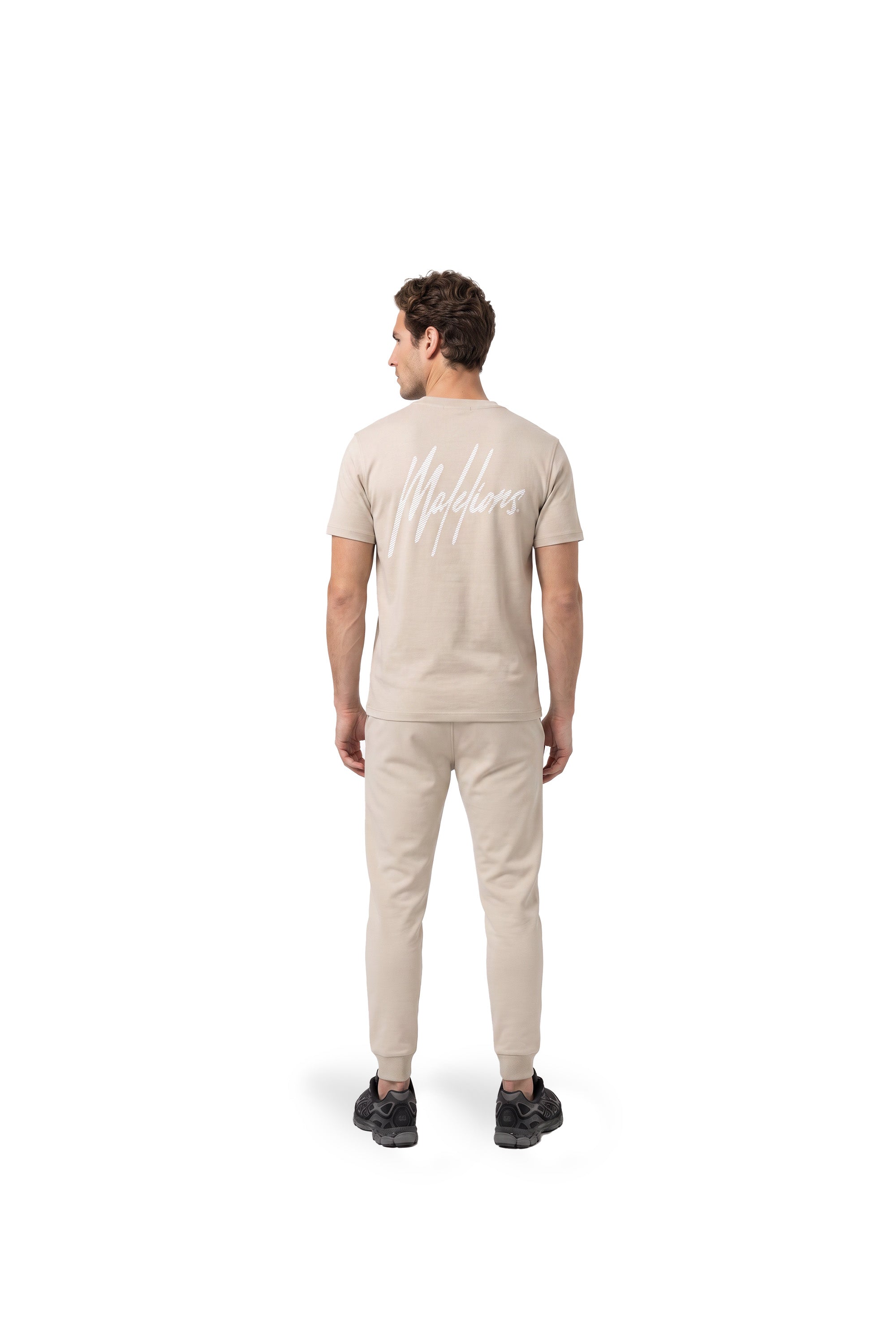 Malelions Men Striped Signature Sweatpants | Almond