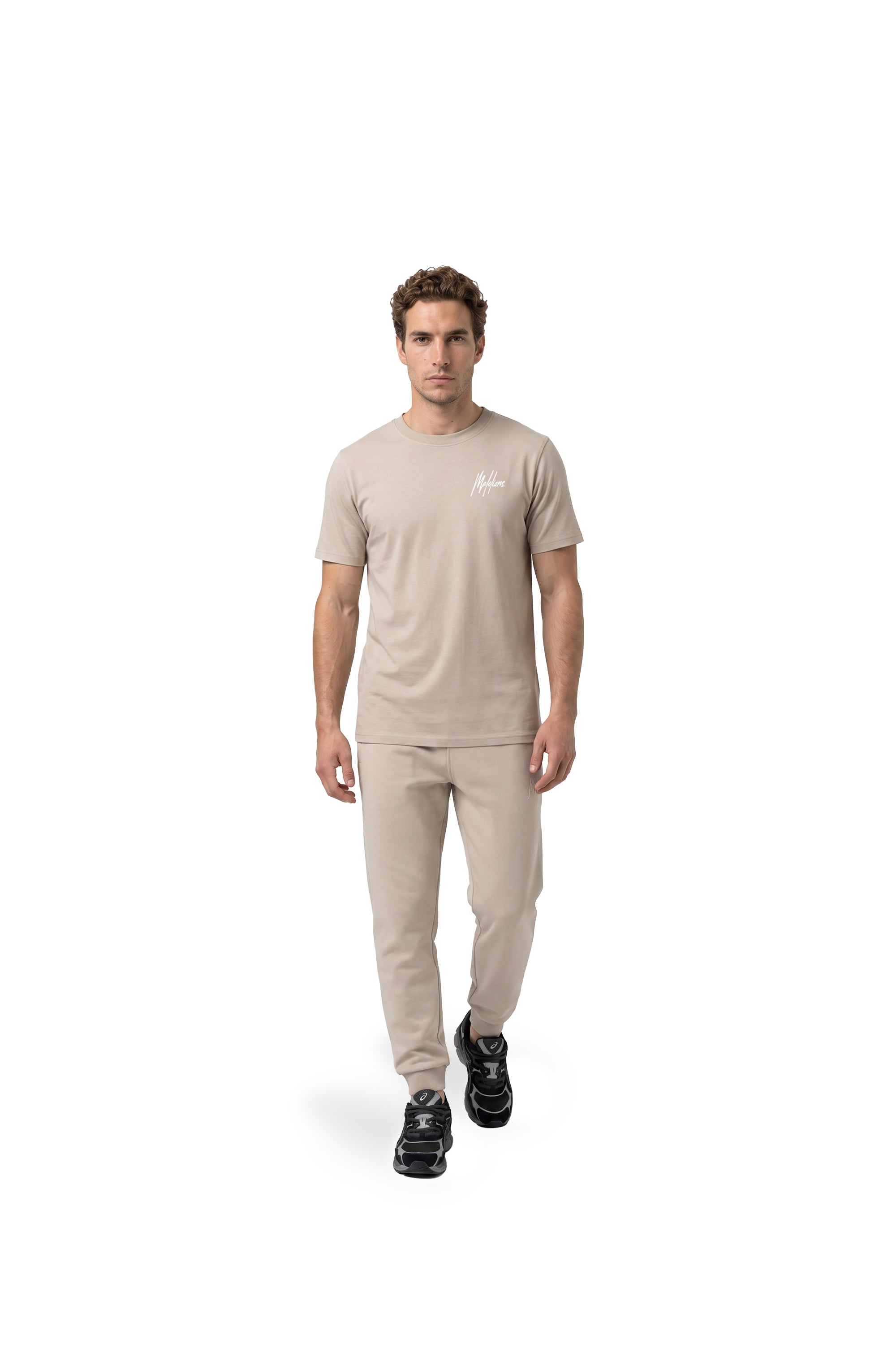 Malelions Men Striped Signature Sweatpants | Almond