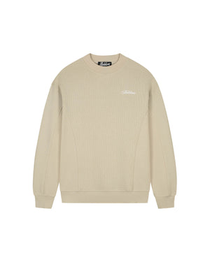 Malelions Men Waffle Sweater | Light Taupe