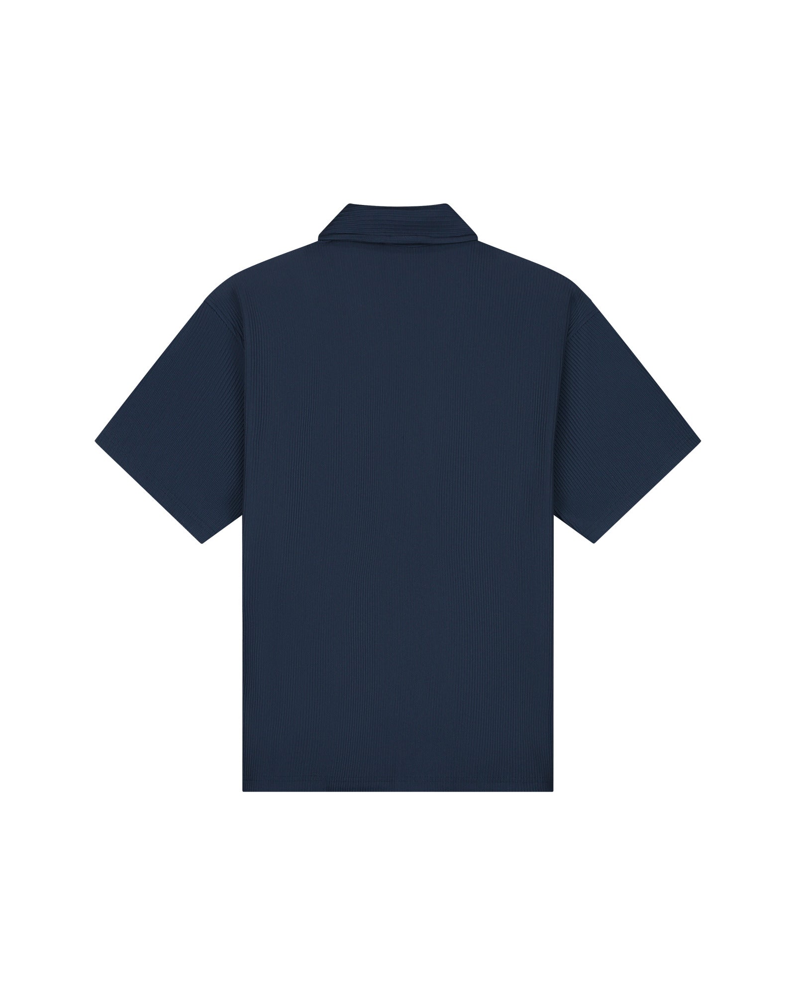 Malelions Men Ribbed Camp Collar Shirt | Navy