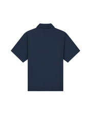 Malelions Men Ribbed Camp Collar Shirt | Navy
