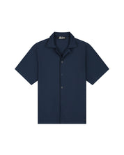 Malelions Men Ribbed Camp Collar Shirt | Navy