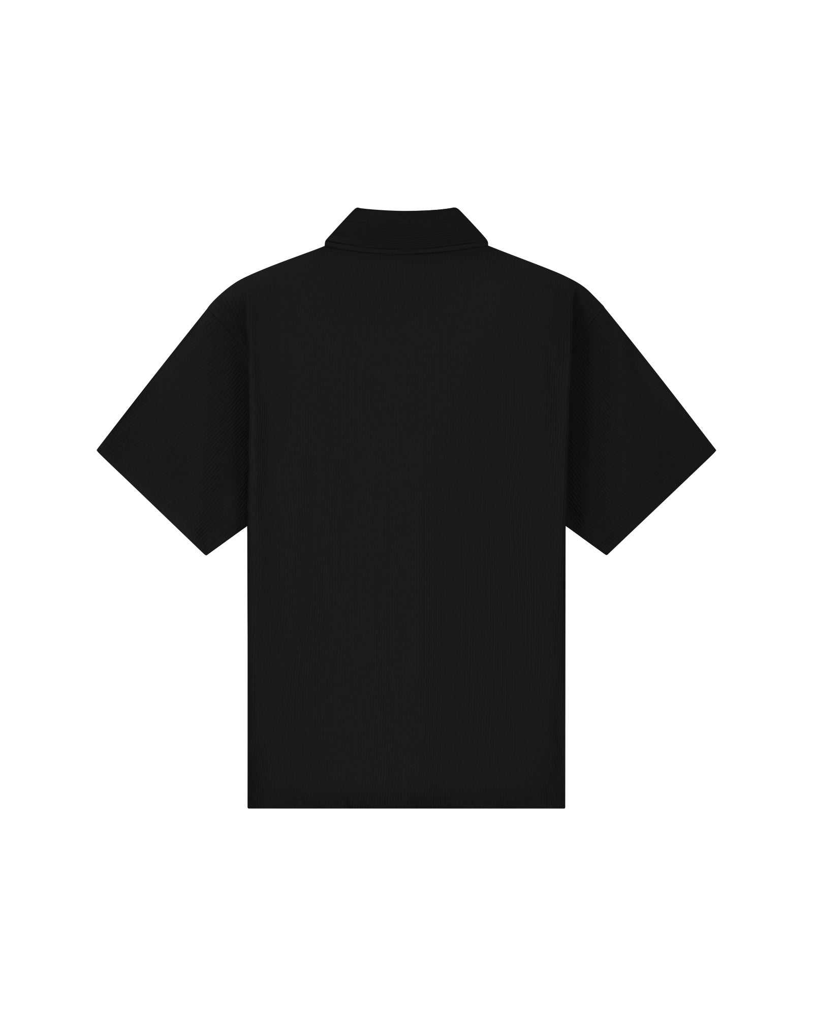 Malelions Men Ribbed Camp Collar Shirt | Black