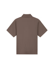 Malelions Men Ribbed Camp Collar Shirt | Brown