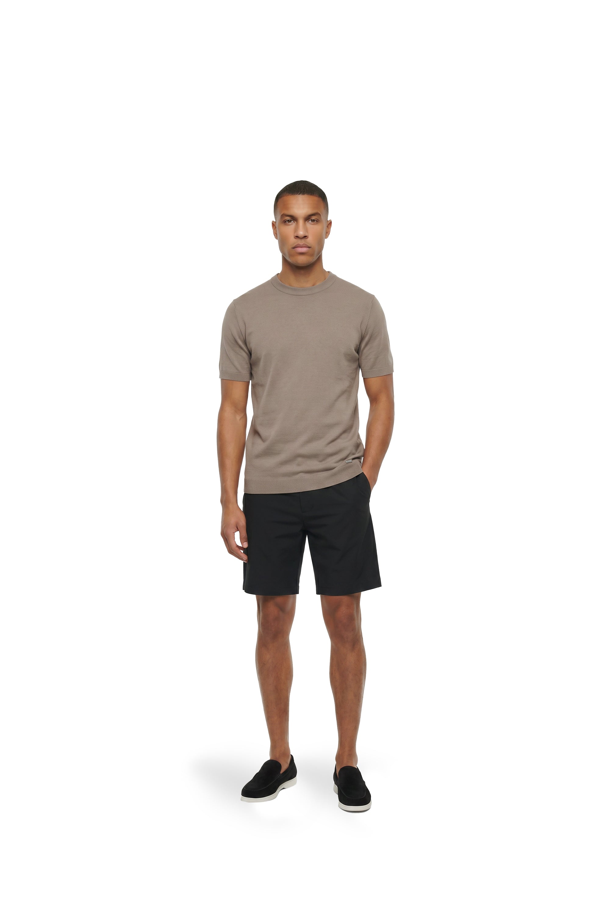 Malelions Men Knitted T-Shirt | Sage Brown
