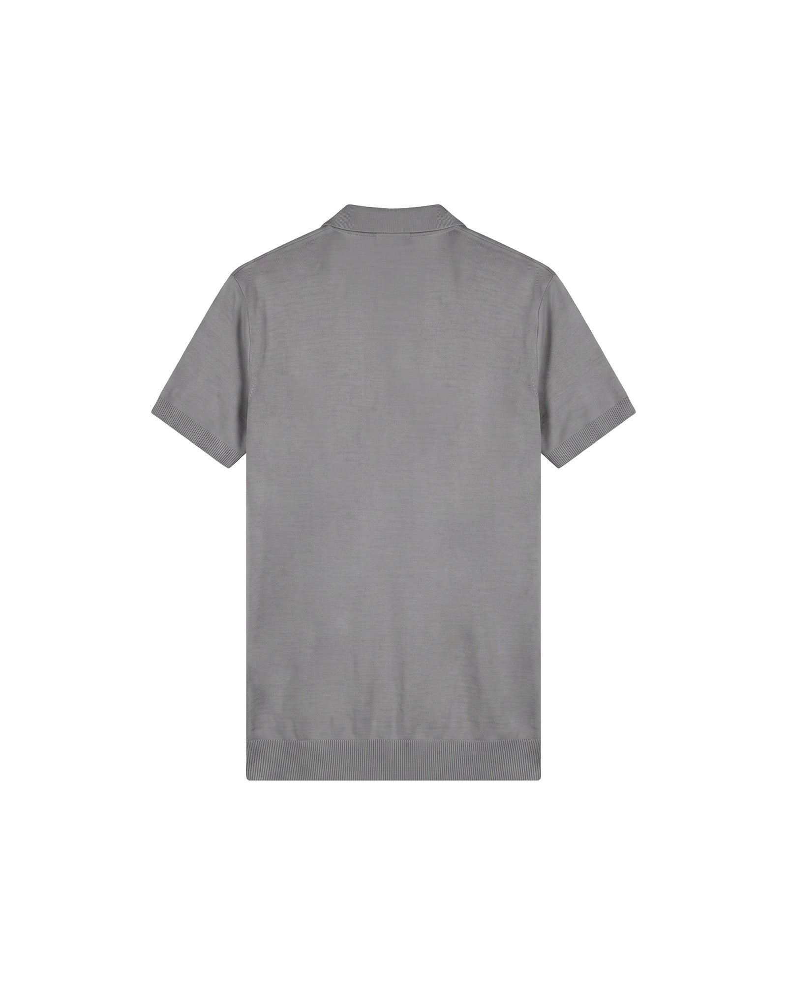 Malelions Men Knitted Zip Polo | Pearl Grey