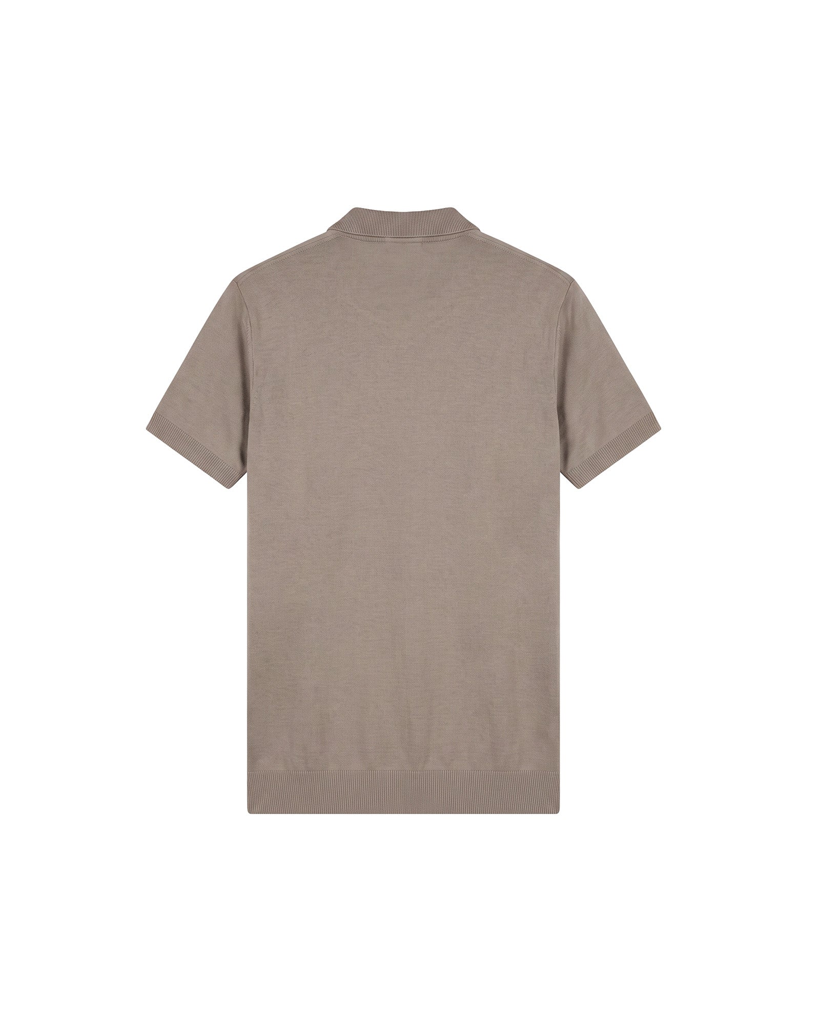 Malelions Men Knitted Zip Polo | Sage Brown