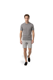 Malelions Men Knitted Zip Polo | Pearl Grey