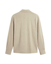 Malelions Men Emblem Seersucker Longsleeve Shirt | Light Taupe