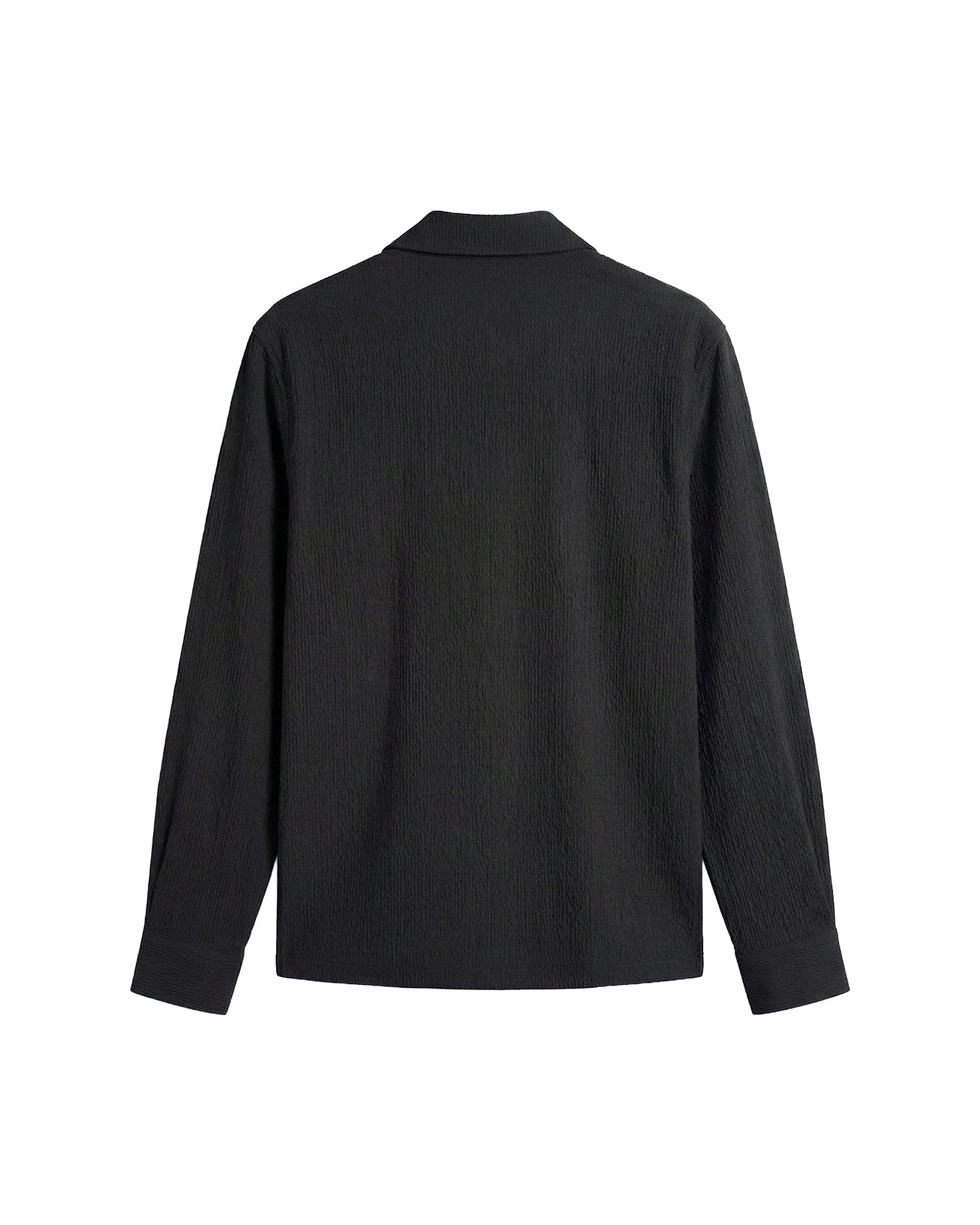 Malelions Men Emblem Seersucker Longsleeve Shirt | Black